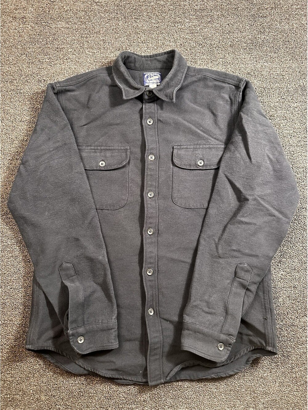 J Crew Heavyweight Chamois Button Up Shirt Men’s Sz M Black - Picture 1 of 5